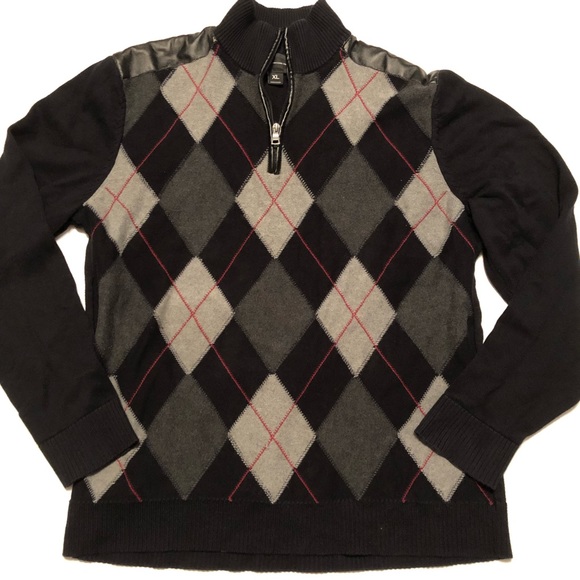 INC International Concepts Other - INC Argyle Quarter Zip Sweater XL